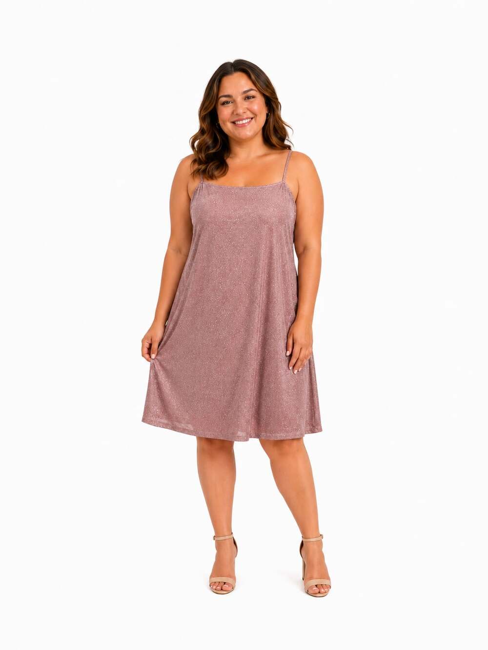 Divided H&M Shimmering Spaghetti Strap A-Line Mini Dress